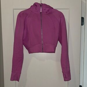 lululemon scuba full zipper cropped hoodie Pink